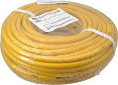 PRO-SOURCE - 1/4" ID x 15/32" OD 100' Long Multipurpose Air Hose - MNPT x MNPT Ends, 300 Working psi, 23 to 150°F, 1/4" Fitting, Yellow - Eagle Tool & Supply