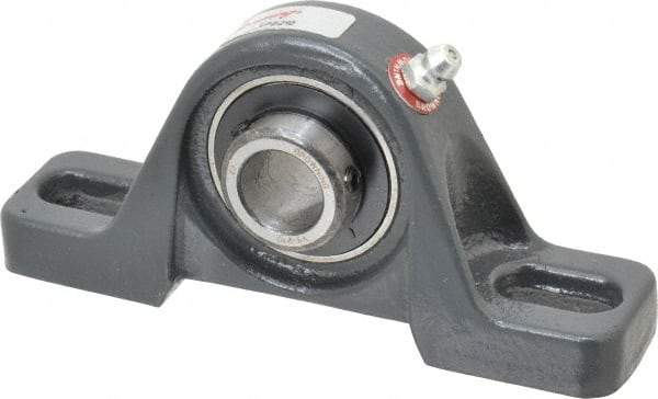 Browning - 5/8" ID, 4-7/8" OAL x 2-7/32" OAH Pillow Block - 1,444 Lb Static Cap, 2,611 Lb Dyn Cap, 3-5/8" Btw Mnt Hole Ctrs, 1-3/16" Base-to-Ctr Ht, Cast Iron - Eagle Tool & Supply