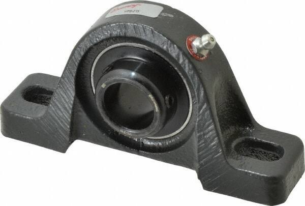 Browning - 15/16" ID, 5-1/2" OAL x 2-13/16" OAH Pillow Block - 1,651 Lb Static Cap, 2,801 Lb Dyn Cap, 4-1/8" Btw Mnt Hole Ctrs, 1-7/16" Base-to-Ctr Ht, Cast Iron - Eagle Tool & Supply