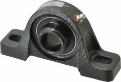 Browning - 15/16" ID, 5-1/2" OAL x 2-13/16" OAH Pillow Block - 1,651 Lb Static Cap, 2,801 Lb Dyn Cap, 4-1/8" Btw Mnt Hole Ctrs, 1-7/16" Base-to-Ctr Ht, Cast Iron - Eagle Tool & Supply
