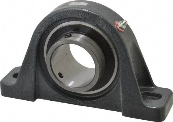 Browning - 2-7/16" ID, 9-1/2" OAL x 5-1/2" OAH Pillow Block - 8,150 Lb Static Cap, 11,789 Lb Dyn Cap, 7-13/32" Btw Mnt Hole Ctrs, 2-11/16" Base-to-Ctr Ht, Cast Iron - Eagle Tool & Supply