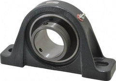 Browning - 2-7/16" ID, 9-1/2" OAL x 5-1/2" OAH Pillow Block - 8,150 Lb Static Cap, 11,789 Lb Dyn Cap, 7-13/32" Btw Mnt Hole Ctrs, 2-11/16" Base-to-Ctr Ht, Cast Iron - Eagle Tool & Supply