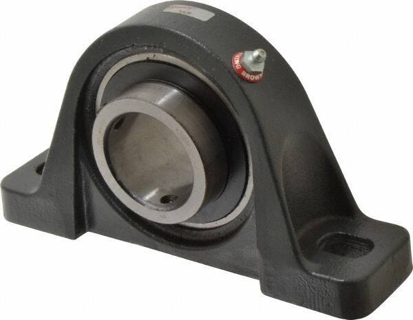 Browning - 2" ID, 8-13/16" OAL x 4-29/32" OAH Pillow Block - 6,601 Lb Static Cap, 9,752 Lb Dyn Cap, 6-15/16" Btw Mnt Hole Ctrs, 2-7/16" Base-to-Ctr Ht, Cast Iron - Eagle Tool & Supply
