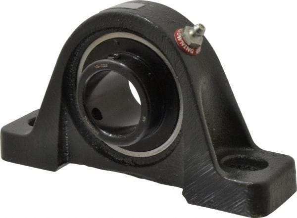 Browning - 1-3/8" ID, 6-3/4" OAL x 3-5/8" OAH Pillow Block - 3,493 Lb Static Cap, 5,782 Lb Dyn Cap, 5" Btw Mnt Hole Ctrs, 1-13/16" Base-to-Ctr Ht, Cast Iron - Eagle Tool & Supply