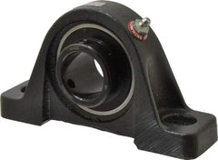 Browning - 1-3/8" ID, 6-3/4" OAL x 3-5/8" OAH Pillow Block - 3,493 Lb Static Cap, 5,782 Lb Dyn Cap, 5" Btw Mnt Hole Ctrs, 1-13/16" Base-to-Ctr Ht, Cast Iron - Eagle Tool & Supply