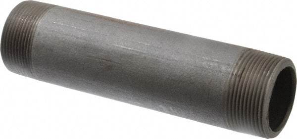 Made in USA - Schedule 80, 1-1/2" Diam x 7" Long Black Pipe Nipple - Threaded - Eagle Tool & Supply