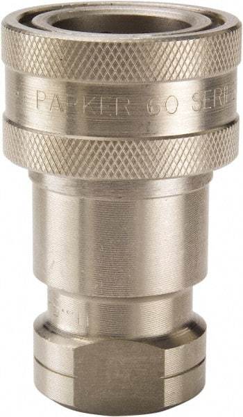 Parker - 9/16-18 SAE ORB 303 Stainless Steel Hydraulic Hose Female Straight Thread Coupler - 2,000 psi, 3 GPM, Series 60 - Eagle Tool & Supply