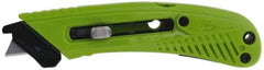 PHC - Retractable Utility Knife - 1-5/8" Blade, Lime Green Plastic Handle, 1 Blade Included - Eagle Tool & Supply