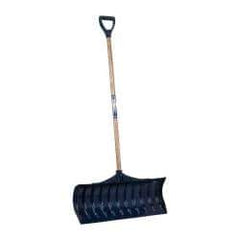 UnionTools - 30 Inch Wide Blade x 11-1/2 Inch High Blade Pusher Snow Shovel - 43 Inch Long Ash Shaft Handle with Poly D-Grip - Eagle Tool & Supply