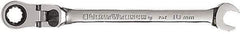 GearWrench - 10mm 12 Point Flexhead Combination Wrench - 6-47/64" OAL, Steel, Full Polish Finish - Eagle Tool & Supply