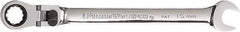 GearWrench - 15mm 12 Point Flexhead Combination Wrench - 9" OAL, Steel, Full Polish Finish - Eagle Tool & Supply