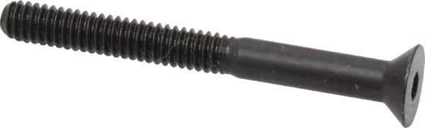 Made in USA - 1/4-20 UNC Hex Socket Drive, 82° Flat Screw - Alloy Steel, Black Oxide Finish, Partially Threaded, 2-1/2" OAL - Eagle Tool & Supply