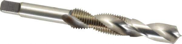 Made in USA - 7/16-20 UNF, H3, 3-7/8" OAL, 0.3955" Drill Diam x 1" Drill Length, Combination Drill & Tap - 2 Flutes, 1-7/16" Thread Length, High Speed Steel, Bright Finish, 2B - Exact Industrial Supply
