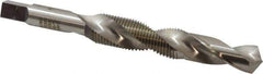 Made in USA - 1/2-20 UNF, H3, 4-1/4" OAL, 0.458" Drill Diam x 1-1/8" Drill Length, Combination Drill & Tap - 2 Flutes, 1-21/32" Thread Length, High Speed Steel, Bright Finish, 2B - Exact Industrial Supply