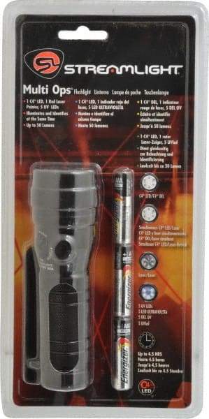 Streamlight - UV, White LED Bulb, 50 Lumens, Industrial/Tactical Flashlight - Black Aluminum Body, 3 AAA Alkaline Batteries Included - Eagle Tool & Supply