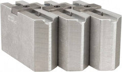 Abbott Workholding Products - Tongue & Groove Attachment, Square Soft Lathe Chuck Jaw - 3 Jaws, Aluminum, 2-1/8" Btw Mount Hole Ctrs, 4-1/2" Long x 1-1/2" Wide x 3" High, 1/2" Groove, 1/2" Fastener - Eagle Tool & Supply