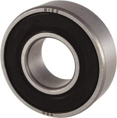 Nice - 1/2" Bore Diam, 1-3/8" OD, Double Seal Precision Ground Radial Ball Bearing - 7/16" Wide, 1 Row, Round Bore, 850 Lb Static Capacity, 1,878 Lb Dynamic Capacity - Eagle Tool & Supply