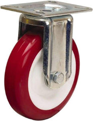 Hamilton - 5" Diam x 1-3/8" Wide x 6-1/16" OAH Top Plate Mount Rigid Caster - Polyurethane Mold on Polypropylene, 400 Lb Capacity, Sealed Precision Ball Bearing, 3-1/8 x 4-1/8" Plate - Eagle Tool & Supply