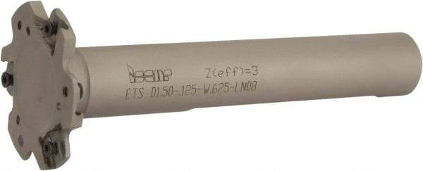 Iscar - Shank Connection, 1/8" Cutting Width, 7/16" Depth of Cut, 1-1/2" Cutter Diam, 3 Tooth Indexable Slotting Cutter - 5/8" Shank Diam, ETS-LN08 Toolholder, LNET Insert, Right Hand Cutting Direction - Eagle Tool & Supply