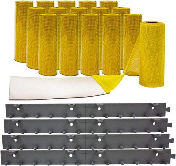 Aleco - 8' Door Width x 8' Door Height Vinyl Smooth Mesh Insect Barrier - Yellow Top & Clear Bottom - Eagle Tool & Supply