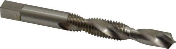 Made in USA - M10x1.50 Metric Coarse, D6, 3-1/2" OAL, 0.3346" Drill Diam x 1-1/4" Drill Length, Combination Drill & Tap - 2 Flutes, 3-1/2" Thread Length, High Speed Steel, Bright Finish, 6H - Eagle Tool & Supply
