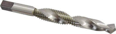 Made in USA - M12x1.75 Metric Coarse, D6, 4-1/4" OAL, 0.4035" Drill Diam x 1-1/8" Drill Length, Combination Drill & Tap - 2 Flutes, 1-21/32" Thread Length, High Speed Steel, Bright Finish, 6H - Eagle Tool & Supply