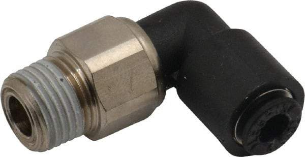 Legris - 5/32" Outside Diam, 1/8 NPT, Nylon Push-to-Connect Tube Male Swivel Elbow - 290 Max psi, Tube to Male NPT Connection, Buna Nitrile O-Ring - Eagle Tool & Supply
