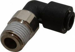 Legris - 6mm Outside Diam, 1/4 BSPT, Nylon Push-to-Connect Tube Male Swivel Elbow - 290 Max psi, Tube to Male BSPT Connection, Buna Nitrile O-Ring - Eagle Tool & Supply