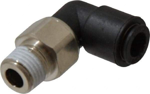 Legris - 8mm Outside Diam, 1/4 BSPT, Nylon Push-to-Connect Tube Male Swivel Elbow - 290 Max psi, Tube to Male BSPT Connection, Buna Nitrile O-Ring - Eagle Tool & Supply