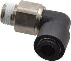 Legris - 1/4" Outside Diam, 1/8 NPT, Nylon Push-to-Connect Tube Male Swivel Elbow - 290 Max psi, Tube to Male NPT Connection, Buna Nitrile O-Ring - Eagle Tool & Supply