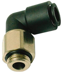 Legris - 10mm Outside Diam, 3/8 BSPP, Nylon Push-to-Connect Tube Male Swivel Elbow - 290 Max psi, Tube to Male BSPP Connection, Buna Nitrile O-Ring - Eagle Tool & Supply