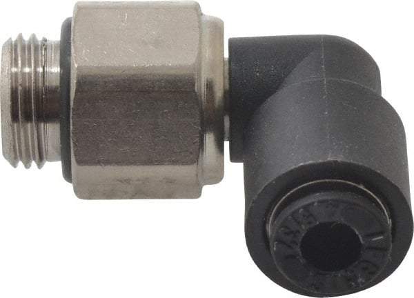 Legris - 4mm Outside Diam, 1/8 BSPP, Nylon Push-to-Connect Tube Male Swivel Elbow - 290 Max psi, Tube to Male BSPP Connection, Buna Nitrile O-Ring - Eagle Tool & Supply