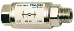 Legris - 3/8" Stainless Steel Check Valve - Unidirectional, Female BSPP x Male BSPP, 580 WOG - Eagle Tool & Supply