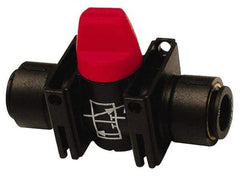 Legris - 12mm Pipe, Standard Port, Composite Miniature Ball Valve - 1 Piece, Inline - Two Way Flow, Push-to-Connect x Push-to-Connect Ends, Short Handle, 150 WOG - Eagle Tool & Supply