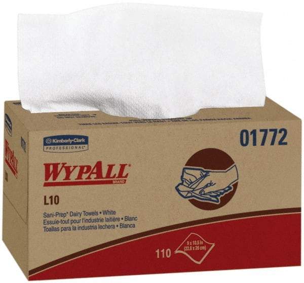 WypAll - Dry General Purpose Wipes - Pop-Up, 10-1/4" x 9" Sheet Size, White - Eagle Tool & Supply