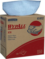 WypAll - X70 Reusable Shop Towel/Industrial Wipes - Pop-Up, 16-3/4" x 9" Sheet Size, Blue - Eagle Tool & Supply