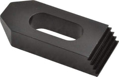 Jergens - 1/2" Stud, Low Carbon Steel, Plain Strap Clamp - 1/2" Travel, 2-1/2" OAL x 1-1/8" Wide x 1/2" High, Black Oxide Finish, Tapered Nose - Eagle Tool & Supply