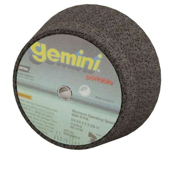Norton - 6" Diam, 2" Overall Thickness, 16 Grit, Type 11 Tool & Cutter Grinding Wheel - Very Coarse Grade, Zirconia Alumina, P Hardness, 6,000 RPM - Eagle Tool & Supply
