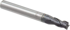 Accupro - 7/32", 3/8" LOC, 1/4" Shank Diam, 2" OAL, 3 Flute, Solid Carbide Square End Mill - Single End, AlTiN Finish, Spiral Flute, 40° Helix, Centercutting, Right Hand Cut, Right Hand Flute - Eagle Tool & Supply