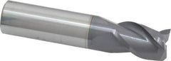 Accupro - 5/8", 7/8" LOC, 5/8" Shank Diam, 3" OAL, 3 Flute, Solid Carbide Square End Mill - Single End, AlTiN Finish, Spiral Flute, 40° Helix, Centercutting, Right Hand Cut, Right Hand Flute - Eagle Tool & Supply