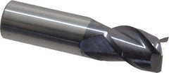 Accupro - 3/4", 1" LOC, 3/4" Shank Diam, 3" OAL, 3 Flute, Solid Carbide Square End Mill - Single End, AlTiN Finish, Spiral Flute, 40° Helix, Centercutting, Right Hand Cut, Right Hand Flute - Eagle Tool & Supply