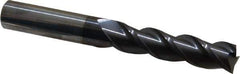 Accupro - 1/2", 2" LOC, 1/2" Shank Diam, 4" OAL, 3 Flute, Solid Carbide Square End Mill - Single End, AlTiN Finish, Spiral Flute, 40° Helix, Centercutting, Right Hand Cut, Right Hand Flute - Eagle Tool & Supply