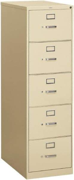 Hon - 18-1/4" Wide x 60" High x 26-1/2" Deep, 5 Drawer Vertical File - Steel, Putty - Eagle Tool & Supply