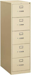 Hon - 18-1/4" Wide x 60" High x 26-1/2" Deep, 5 Drawer Vertical File - Steel, Putty - Eagle Tool & Supply