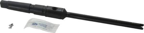 Allied Machine and Engineering - Series Y, 3/8 to 27/64" Diam, 2MT Taper Shank, Straight Flute Spade Drill - 4-3/8" Max Depth, 6-19/32" Body Length, 9-7/16" OAL, Extended Length, Through Coolant - Eagle Tool & Supply