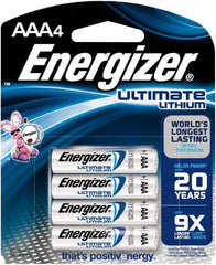 Energizer - Size AAA, Lithium, Photo Battery - 1.5 Volts, Button Tab Terminal, FR03 - Eagle Tool & Supply