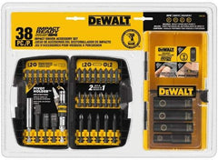 DeWALT - 38 Piece, Impact Ready Accessory Set - 1/4" Hex Shank, 3/8" Sockets Drive - Eagle Tool & Supply