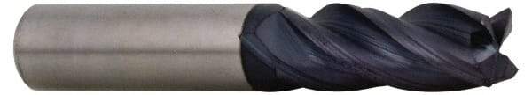 Accupro - 5/8", 4 Flute, Single End, Solid Carbide, Corner Chamfer End Mill - 3-1/2" OAL, Right Hand Flute, 1-5/8" LOC, Right Hand Cut - Eagle Tool & Supply