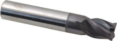 Accupro - 7/16", 4 Flute, Single End, Solid Carbide, Corner Chamfer End Mill - 2-1/2" OAL, Right Hand Flute, 9/16" LOC, Right Hand Cut - Eagle Tool & Supply