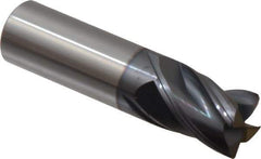 Accupro - 3/4", 4 Flute, Single End, Solid Carbide, Corner Chamfer End Mill - 3" OAL, Right Hand Flute, 1" LOC, Right Hand Cut - Eagle Tool & Supply